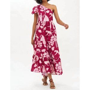 Oliphant One Shoulder Maxi Dress - Lamu Magenta